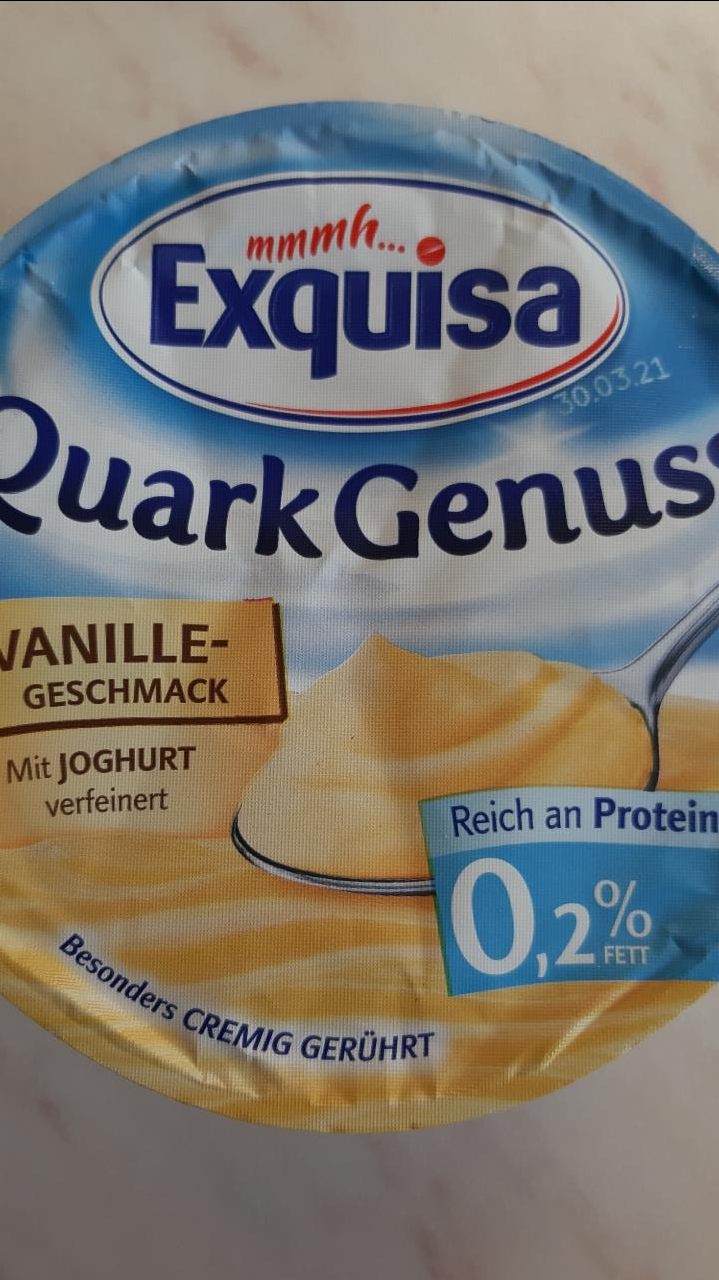 Fotografie - Quark Genuss 0.2% Vanille Geschmack Exquisa