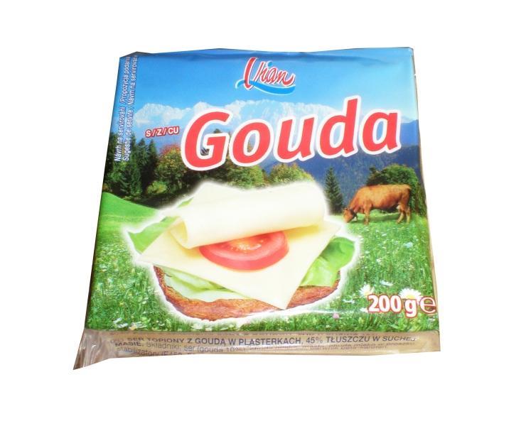 Fotografie - Gouda plátkový tavený sýr 45 % tuku Vian