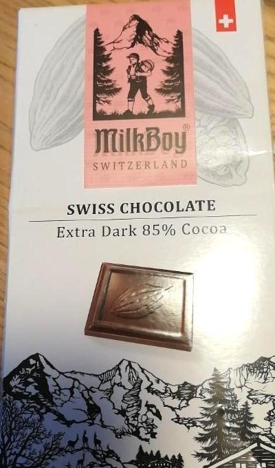 Fotografie - Swiss chocolate extra dark 85% cocoa MilkBoy
