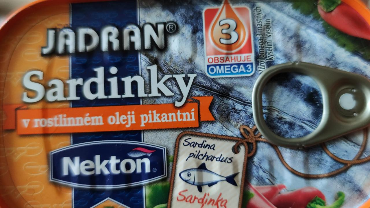 Fotografie - Jadran sardinky v rostlinném oleji pikantní Nekton