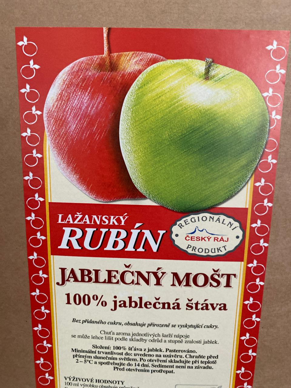 Fotografie - Jablečný mošt 100% jablečná šťáva Lažanský rubín