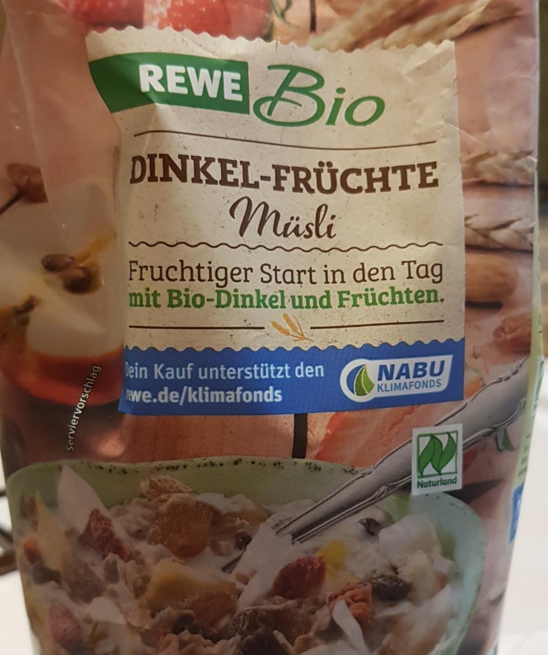 Fotografie - Dinkel-Früchte Müsli REWE Bio