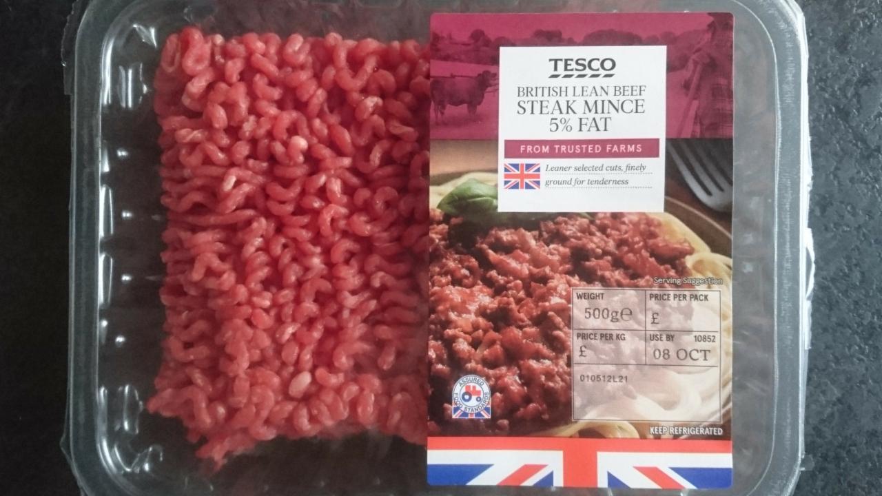 Fotografie - Lean Beef Steak Mince 5% fat Tesco