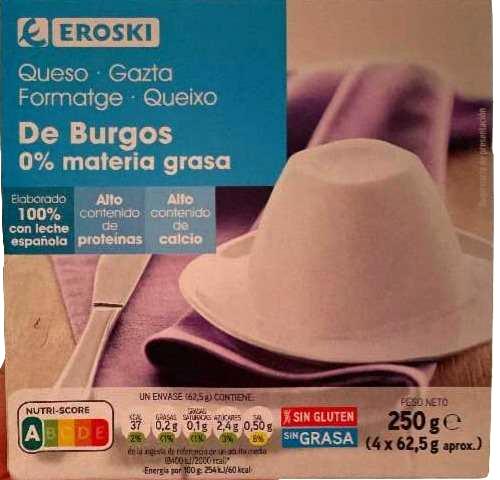 Fotografie - Queso de Burgos 0% material grasa Eroski