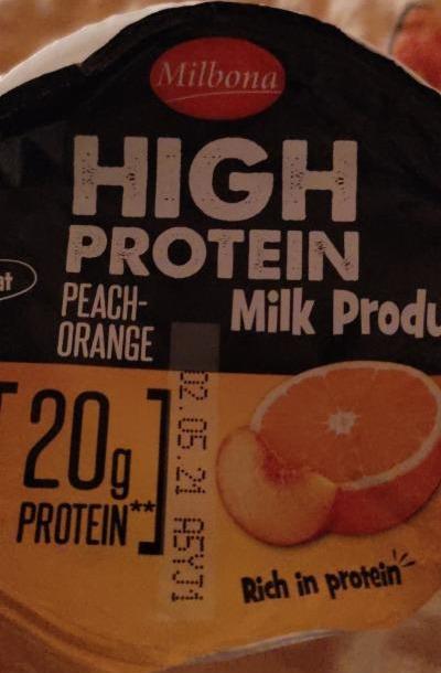 Fotografie - High Protein Milk Product peach-orange Milbona