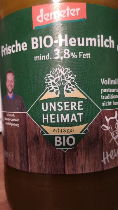 Fotografie - Frische Bio-Heumilch 3,8% Fett Demeter