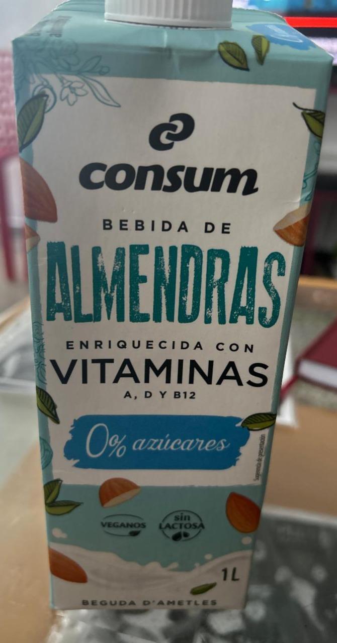 Fotografie - Bebida de Almendras 0% Azúcares Consum