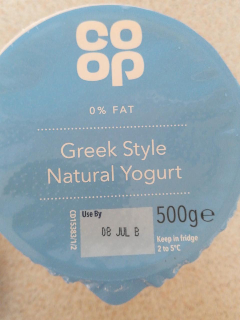 Fotografie - Coop Greek Style Natural Yogurt 0% fat Coop