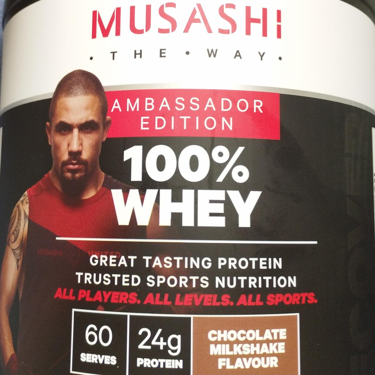 Fotografie - 100% Whey protein Chocolate Milkshake flavour Musashi