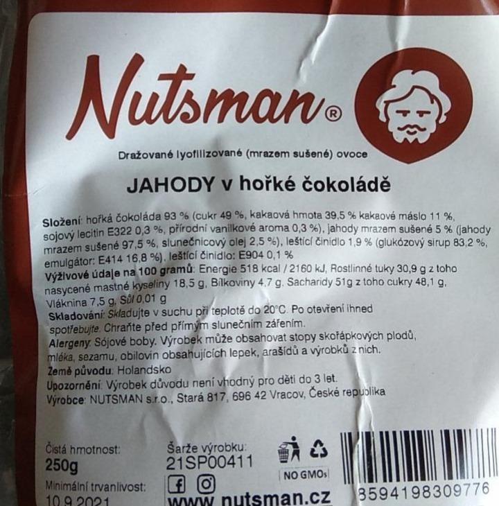 Fotografie - Jahody v hořké čokoládě Nutsman