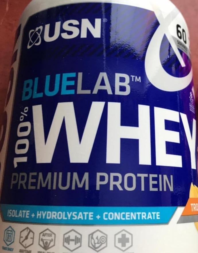Fotografie - Blue Lab 100% Whey Premium Protein Tropical Smoothie USN
