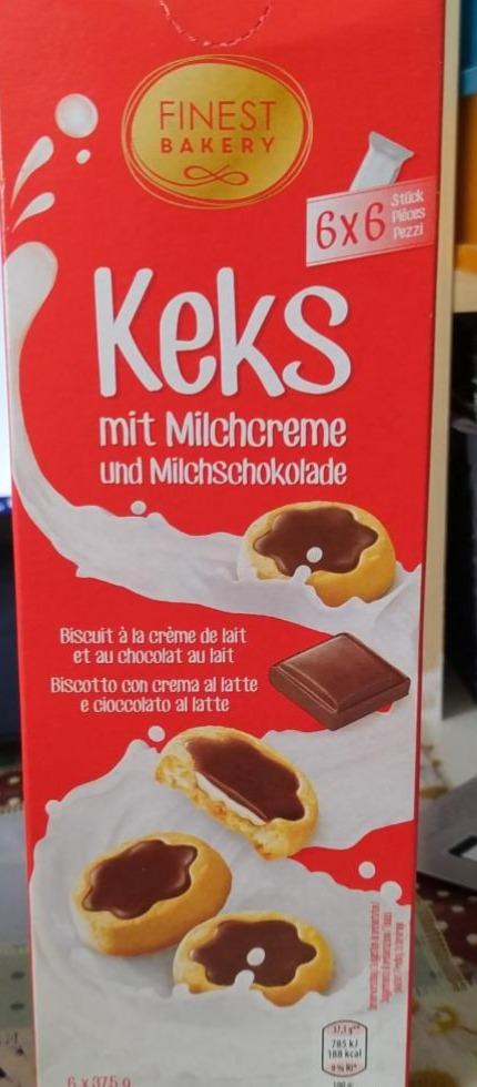 Fotografie - Keks mit Milchcreme und Milchschokolad Finest Bakery