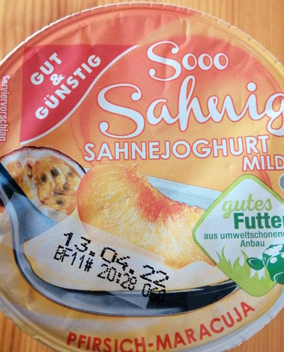 Fotografie - Sooo Sahnig Sahnejoghurt mild Pfirsich - Maracuja Gut & Günstig