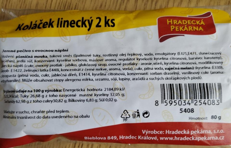 Fotografie - Koláček linecký 2ks, Hradecká pekárna