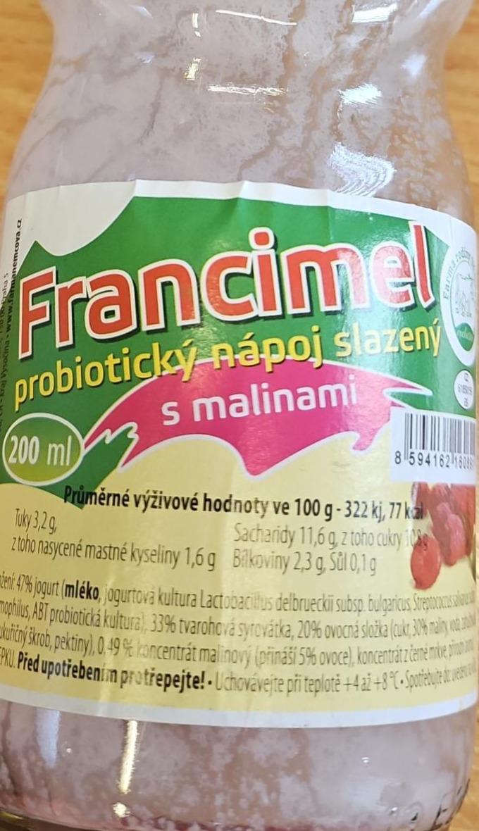 Fotografie - Francimel probiotický nápoj slazený s malinami Farma rodiny Němcovy