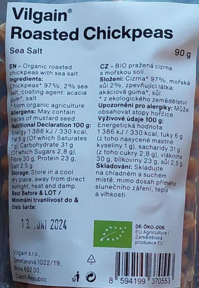 Fotografie - Roasted Chickpeas Sea salt Vilgain
