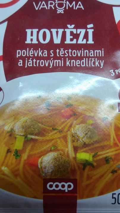 Fotografie - Hovězí polévka s těstovinami a játrovými knedlíčky Varoma