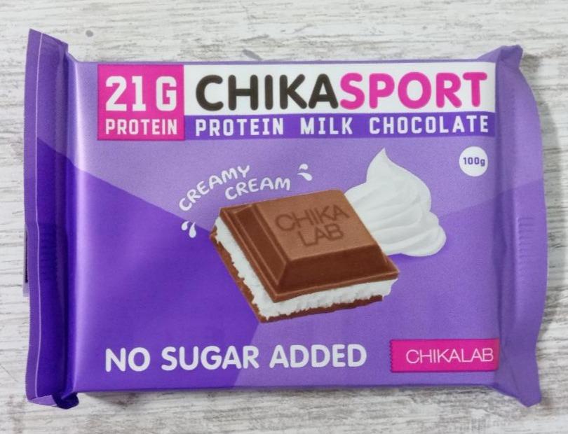 Fotografie - Chikasport 21g Protein milk chocolate Creamy cream No added sugar Chikalab