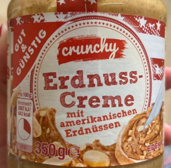 Fotografie - Erdnuss-Creme mit amerikanischen Erdnüssen crunchy Gut&Günstig