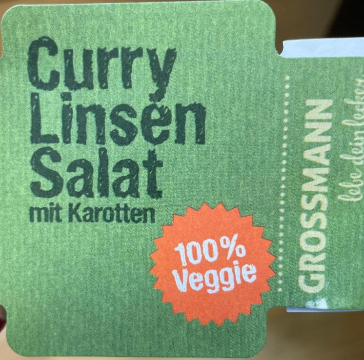 Fotografie - Curry Linsen Salat mit Karotten Grossmann