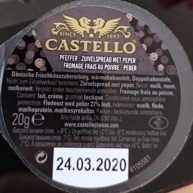 Fotografie - Pfeffer čerstvý sýr Castello