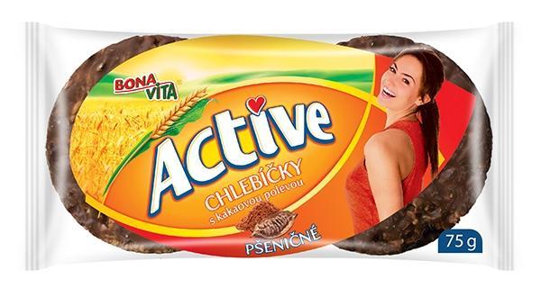 Fotografie - Active chlebíčky s kakaovou polevou pšeničné Bonavita