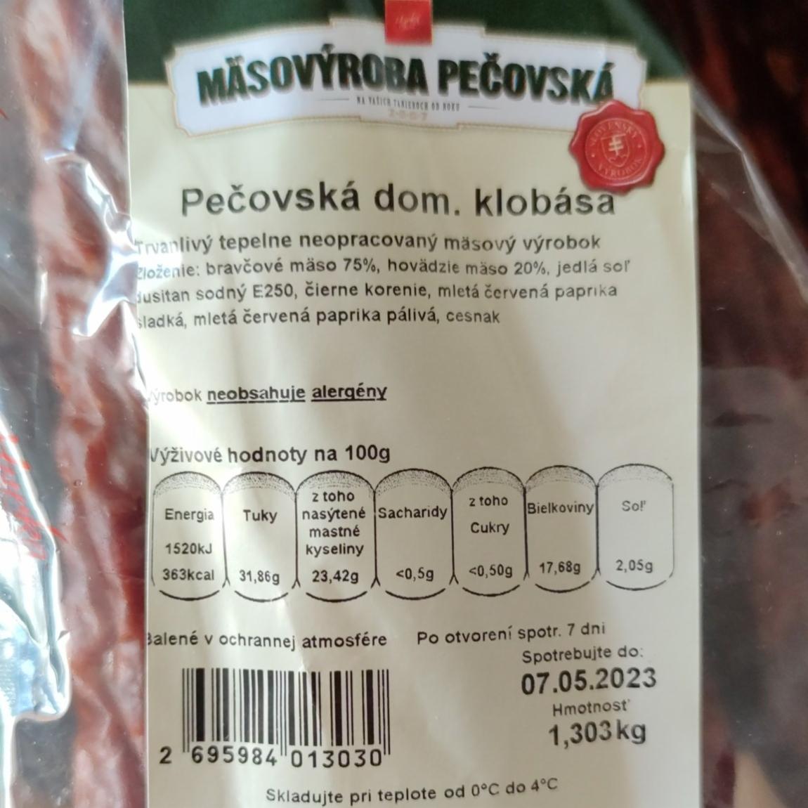 Fotografie - Pečovská domáca klobása Mäsovýroba Pečovská