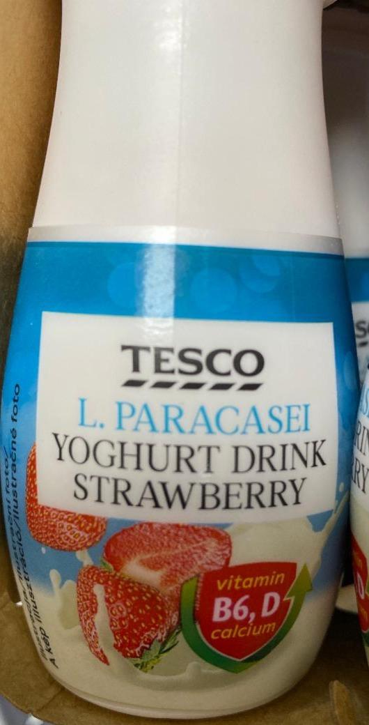 Fotografie - jogurtový nápoj s jahodovou příchutí Tesco
