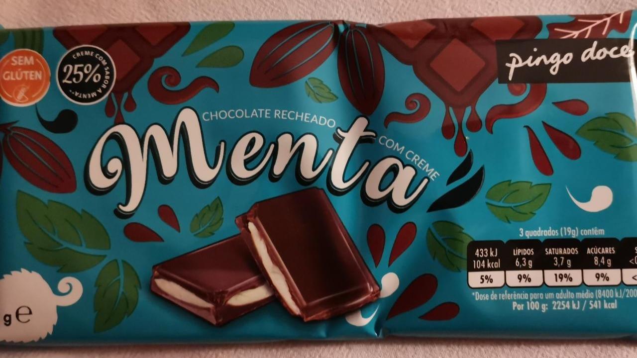 Fotografie - Chocolate recheado com creme Menta Pingo Doce