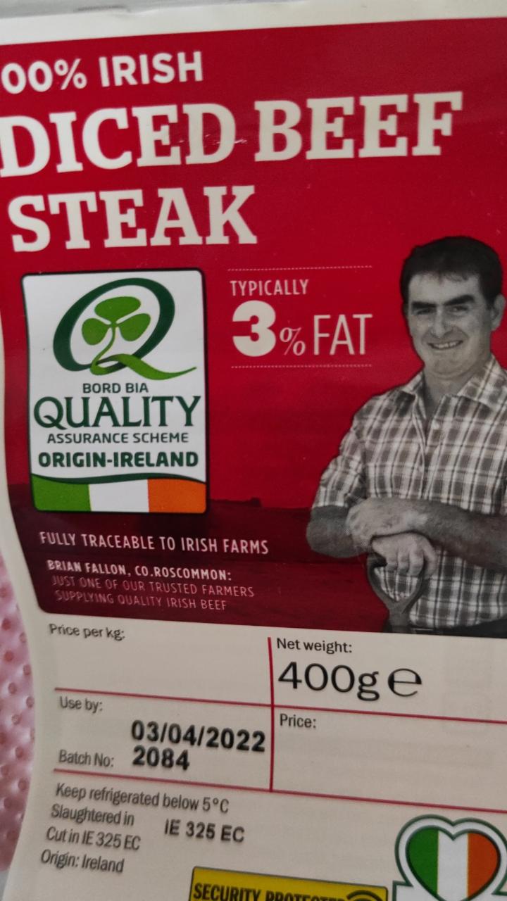 Fotografie - 100% Irish Diced Steak Beef 3% Fat
