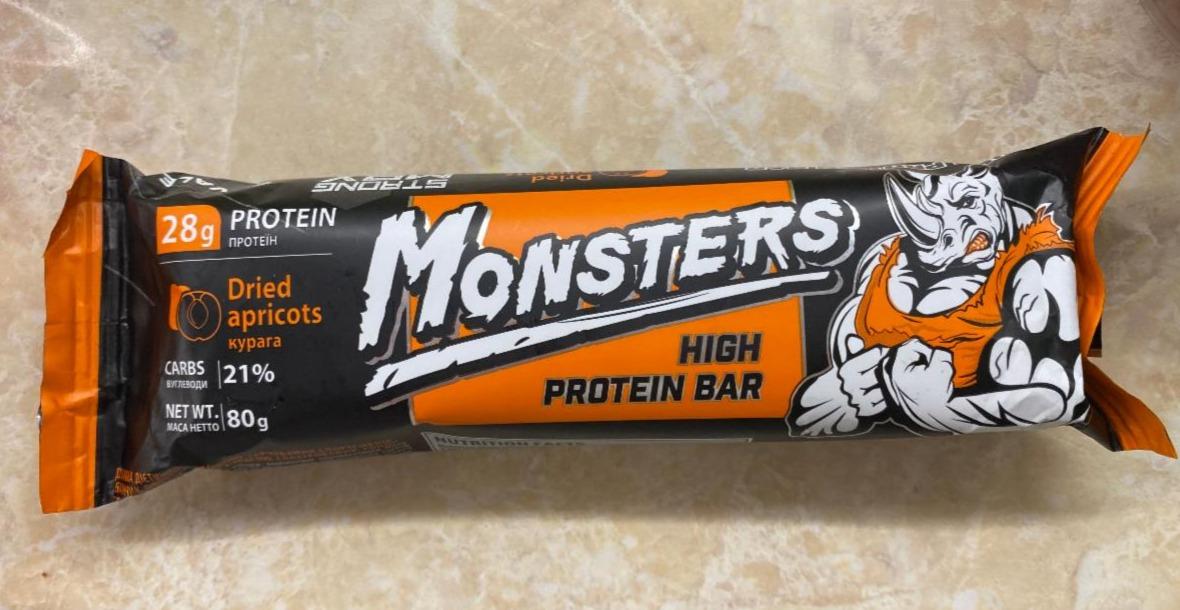 Fotografie - Monsters High Protein Bar Dried Apricots Excellent Nutrition