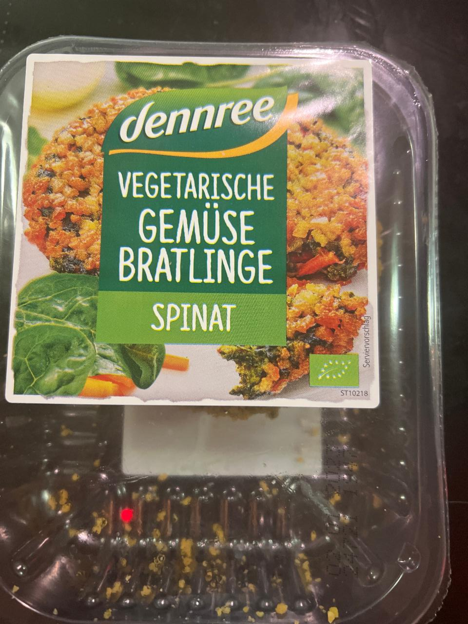 Fotografie - vegetarische Gemüse bratlinge Spinat dennree