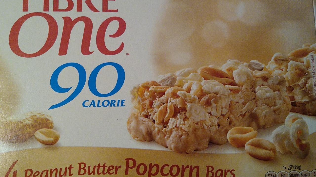 Fotografie - One fibre 90 calorie peanut butter popcorn bar