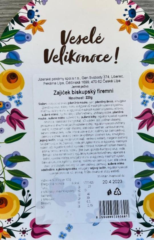 Fotografie - Zajíček biskupský firemní Jizerské pekárny