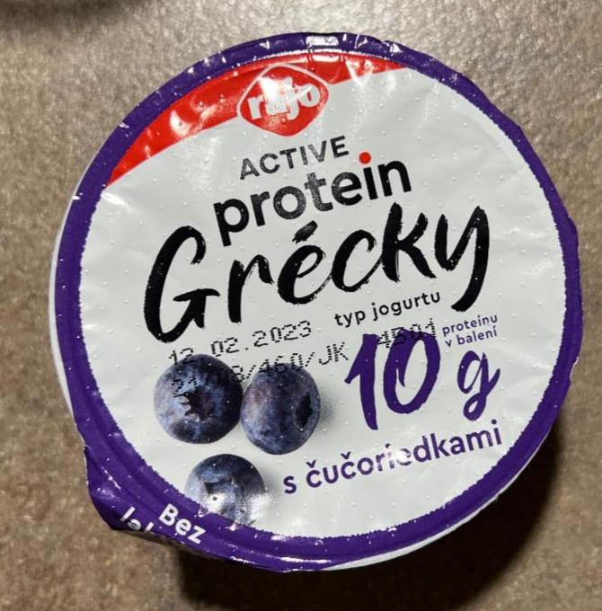 Fotografie - Active protein Grécky typ jogurtu s čučoriedkami Rajo