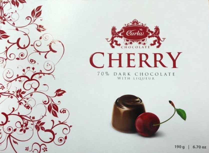 Fotografie - Cherry 70% dark chocolate with liqueur Carla