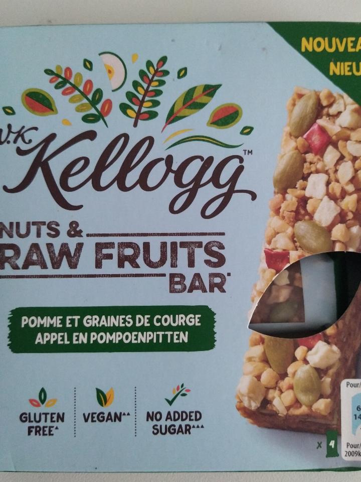 Fotografie - Nuts&Raw Fruits Bar Pomme et graines de courge Kellogg