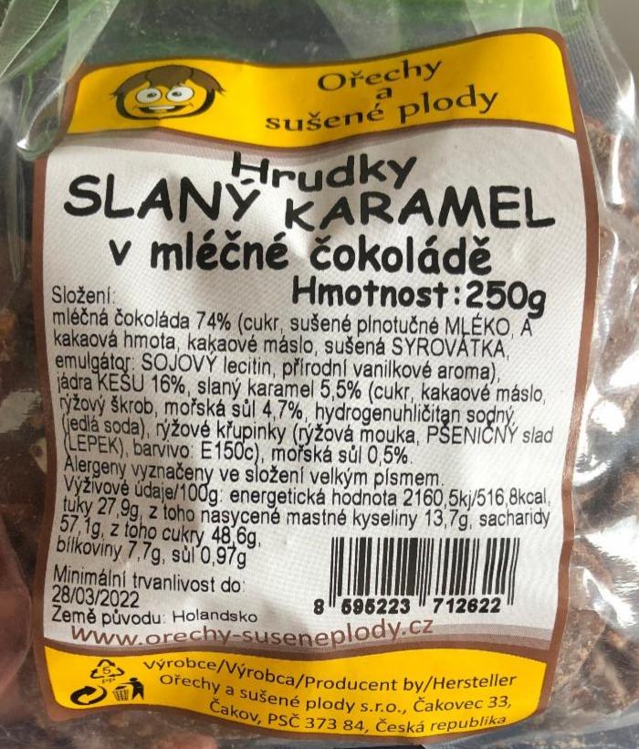 Fotografie - Hrudky slaný karamel v mléčné čokoládě Ořechy a sušené plody