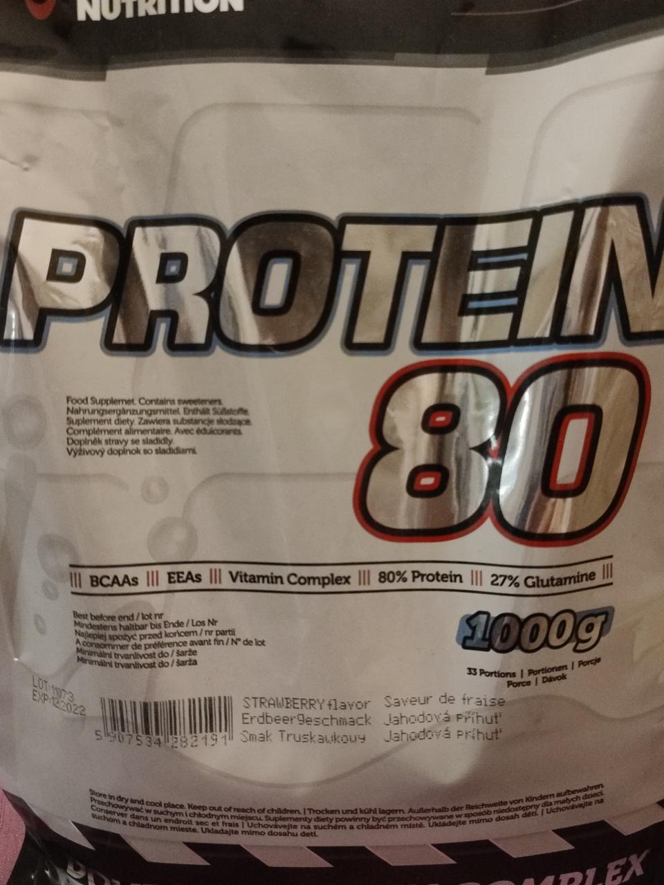 Fotografie - Protein 80 jahoda HiTec Nutrition