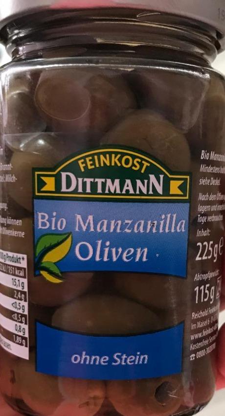 Fotografie - Bio manzanilla oliven ohne stein Feinkost Dittmann