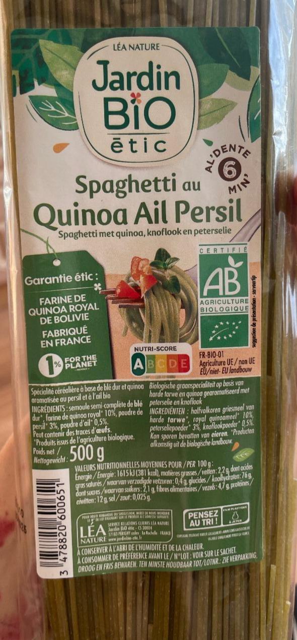 Fotografie - Spaghetti au Quinoa Ail Persil Jardin Bio