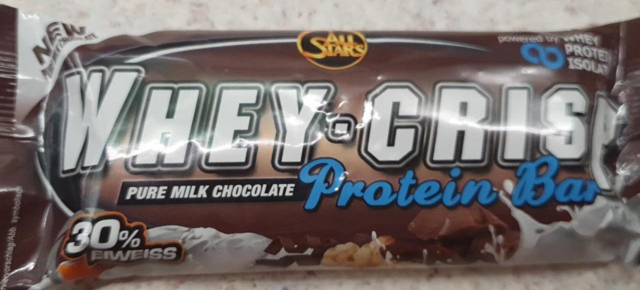Fotografie - Whey Crisp Protein bar Pure milk chocolate 30% eiweiss All Star 30% eiweiss