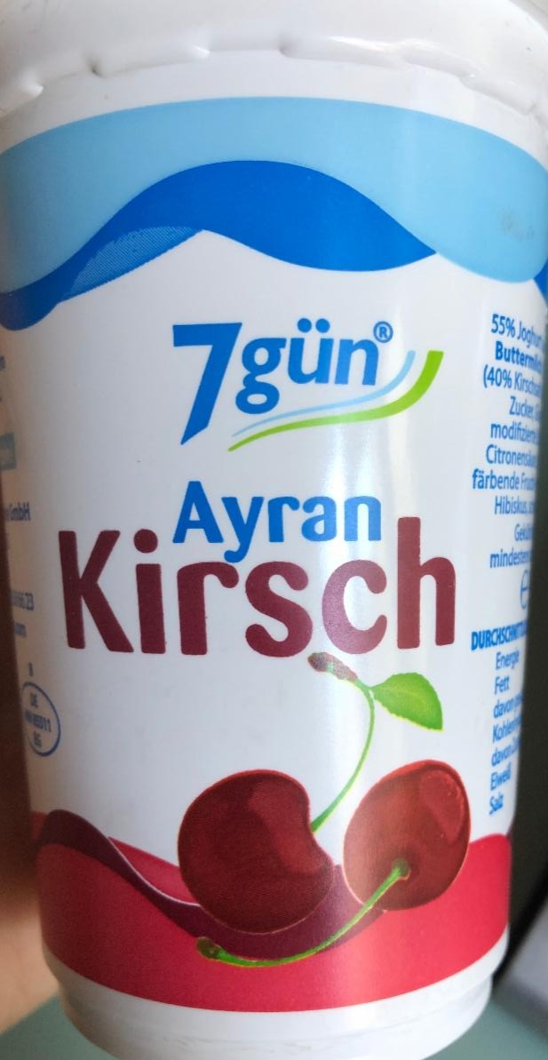 Ayran kirsch 7gün - kalorie, kJ a nutriční hodnoty | KalorickéTabulky.cz
