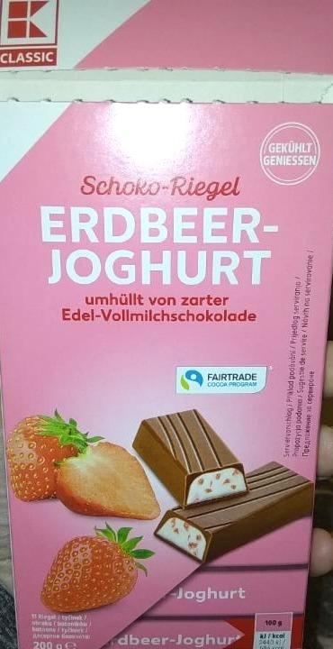 Schoko-riegel erdbeer-joghurt K-Classic - kalorie, kJ a nutriční ...